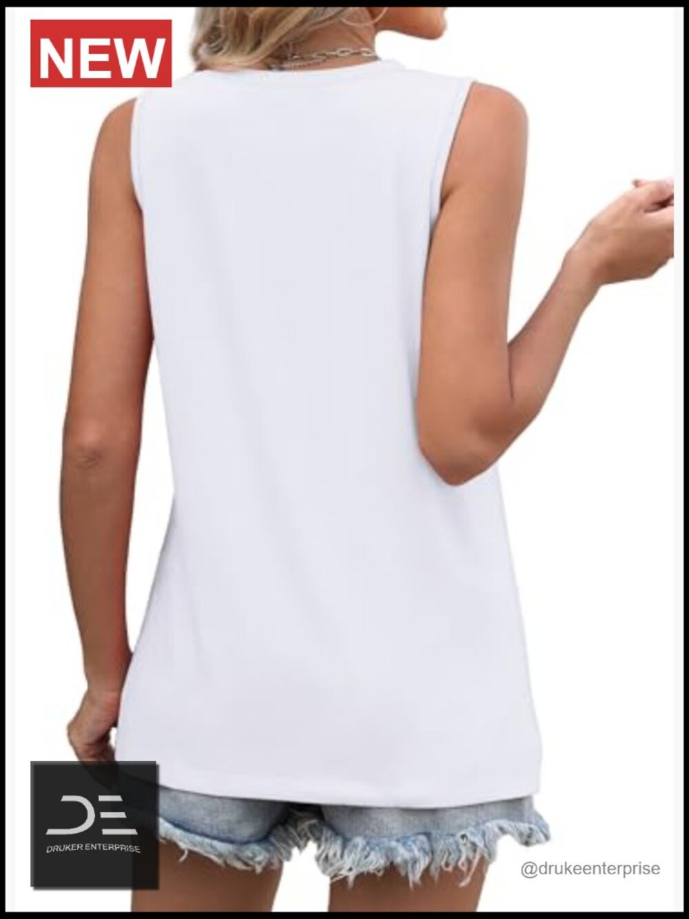 Sleeveless Crewneck Loose Fit Tank Top - Picture 5 of 6